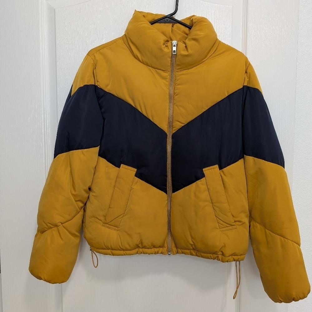 Love Tree Chevron Colorblock Puffer Jacket - Picture 2 of 14